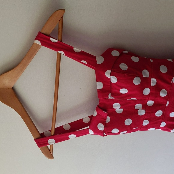 ModCloth Ixia Red White Polka Dot Dress Size (S) - Picture 2 of 9